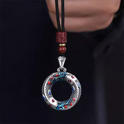 Buddha Stones Koi Fish Peace Buckle Copper Wealth Luck Necklace Pendant Necklaces & Pendants BS Koi Fish(Luck♥Prosperity)