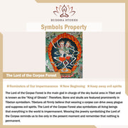 Buddha Stones Handmade Tibetan Sheep Horn Skull The Lord of the Corpse Forest Yak Bone Engraved Luck Bracelet