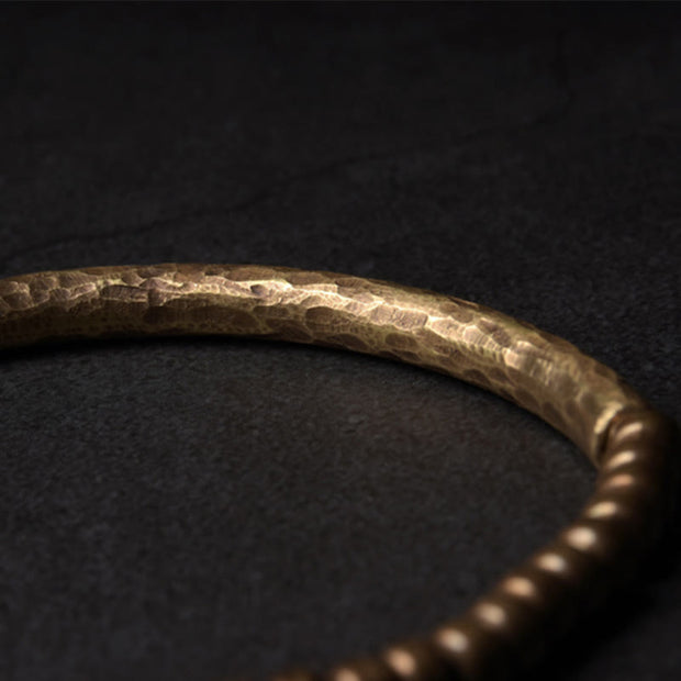 Buddha Stones Simple Design Copper Brass Bead Luck Wealth Bracelet Bracelet BS 4