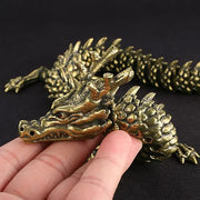 Buddha Stones Brass Copper Dragon Wealth Luck Protection Statue Figurine Home Decoration