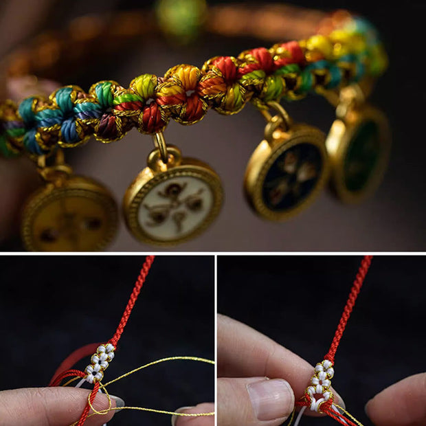Buddha Stones Tibetan Colorful Rope Five God Of Wealth Luck Braid Bracelet Bracelet BS 5