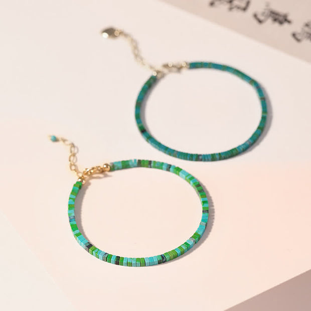 Buddha Stones Turquoise Beaded Friendship Strength Chain Bracelet