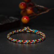 Buddhastoneshop Tibet Handmade Five Color Thread Protection Braid String Bracelet