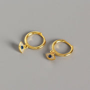 Buddha Stones 925 Sterling Silver Evil Eye Blessing Protection Stud Earrings Earrings BS Gold
