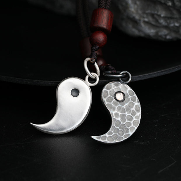 Buddha Stones 990 Sterling Silver Yin Yang Balance Harmony Necklace Pendant Necklaces & Pendants BS 17