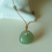 Buddha Stones Natural Jade Luck Prosperity Necklace Pendant (Random Color) Necklaces & Pendants BS 8