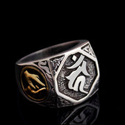 Buddha Stones 925 Sterling Silver Sanskrit Design Carved Protection Adjustable Ring Ring BS 19