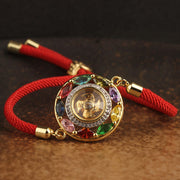 Buddha Stones Colorful Zircon Copper Wealth Luck Rotation Bracelet Necklace Pendant Bracelet Necklaces & Pendants BS 14