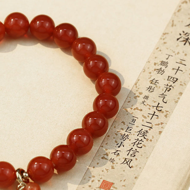 Buddha Stones Natural Red Agate Buddha Success Bracelet Bracelet BS 4