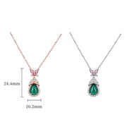 Buddha Stones 925 Sterling Silver Green Chalcedony Butterfly Zircon Courage Necklace Pendant Necklaces & Pendants BS 9