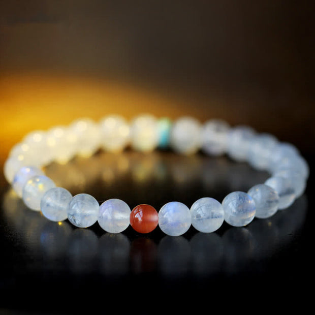 Buddha Stones Moonstone Calm Healing Positive Bracelet Bracelet BS 13