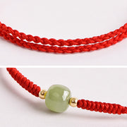 Buddha Stones Handmade Jade Lucky Bead Prosperity Braided Bracelet Bracelet BS 5