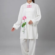 Lotus Flower Leaf Pattern Tai Chi Meditation Prayer Spiritual Zen Practice Clothing Women's Set (Extra 30% Off | USE CODE: FS30)