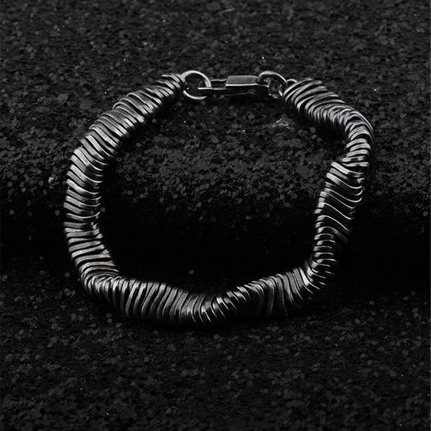 Buddha Stones 925 Sterling Silver Vintage Twisted Design Wealth Healing Chain Bracelet Bracelet BS 1