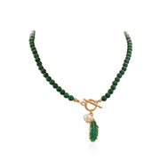 Buddhastoneshop Natural Malachite Calm Necklace & Bracelet