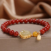 Buddha Stones Laughing Buddha Red Agate Jade Confidence Bracelet Bracelet BS 2