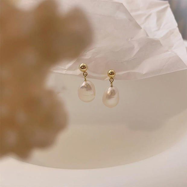 Buddha Stones Vintage Pearl Healing Drop Earrings Earrings BS 8
