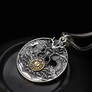 Buddha Stones Dragon Waves Yin Yang Bagua Luck Strength Necklace Pendant Necklaces & Pendants BS Dragon(Protection♥Success)