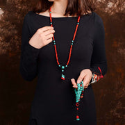 Buddha Stones Turquoise Black Onyx Red Turquoise Bead Protection Bracelet Bracelet Necklaces & Pendants BS 6