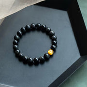 Buddha Stones Natural Rainbow Obsidian Tiger Eye Positive Love Bracelet