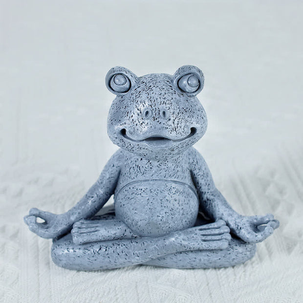 Buddha Stones Meditating Zen Dog Cat Frog Decoration Decorations BS Meditation Frog 12.8CMX5.5CMX10.3CM(300g)