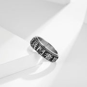 Letter Words Balance Calm Titanium Steel Rotatable Ring (Extra 30% Off | USE CODE: FS30) Rings BS 1