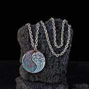 Buddha Stones 990 Sterling Silver Yin Yang Water and Fire Balance Necklace Pendant Necklaces & Pendants BS 1