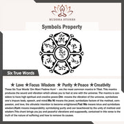 Symbols Property: Six True Words refer to Love, Focus, Wisdom, Purity, Peace and Creativity