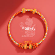 Buddha Stones Handmade Year of the Dragon Cute Chinese Zodiac Luck Braided Bracelet Bracelet BS Monkey(Wrist Circumference 14-18cm)