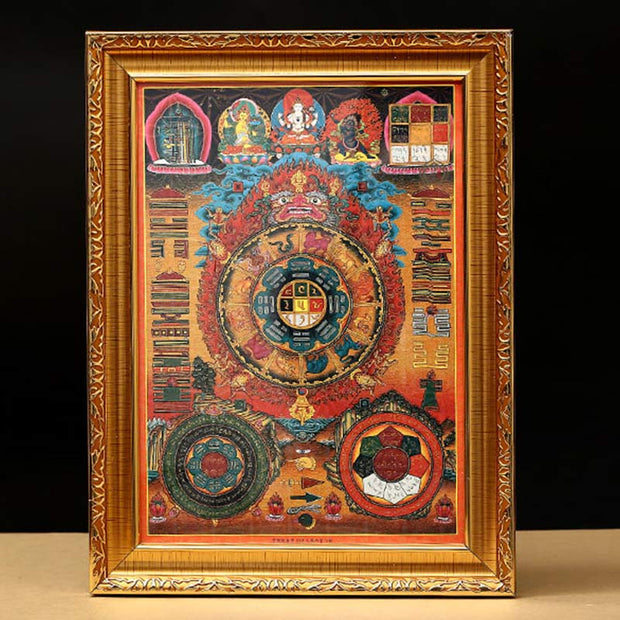 Buddha Stones Tibetan Framed Thangka Painting Blessing Decoration Decorations BS 24