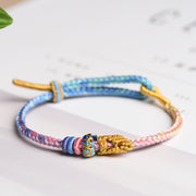 FREE Today: Bring Infinite Good Luck Colorful Rope Eight Thread Handmade Bracelet FREE FREE Blue & Beige