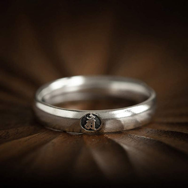 Buddha Stones 925 Sterling Silver Chinese Zodiac Natal Buddha Blessing Couple Ring Rings BS 17