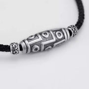 Buddha Stones 999 Sterling Silver Nine-Eye Dzi Bead Pattern Protection Rope Necklace Pendant Necklaces & Pendants BS 2