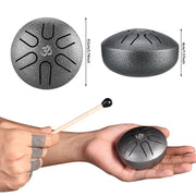 Buddha Stones Mini Steel Tongue Drum 3 Inch Sound Healing Drum Kit Drum Kit BS 8