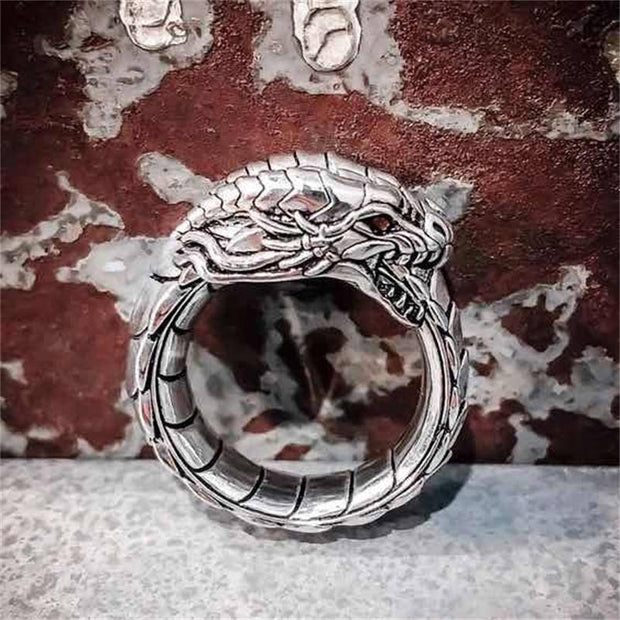 Buddha Stones Nordic Mythical Giant Dragon Nicolus Style Protection Ring Ring BS 3