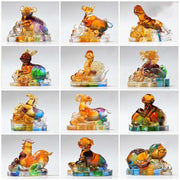 Buddha Stones Year of the Dragon Handmade 12 Chinese Zodiac Liuli Crystal Art Piece Protection Home Office Decoration Decorations BS main
