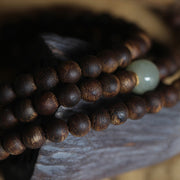 108 Mala Beads Nha Trang Bai Qinan Agarwood Jade 999 Gold Peace Bracelet (Only one in stock) Bracelet Mala BS 7