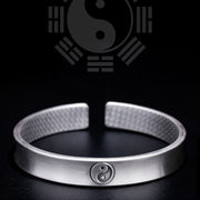 Buddha Stones 999 Sterling Silver Yin Yang Auspicious Clouds Balance Harmony Bracelet Bracelet Bangle BS 9