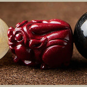 Buddha Stones Gold Sheen Obsidian PiXiu Cinnabar Om Mani Padme Hum Protection Bracelet Bracelet BS 14