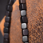Buddha Stones Ebony Wood Dzi Bead Copper Peace Couple Bracelet Bracelet BS 15
