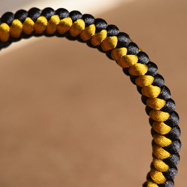 Buddha Stones Handmade Tibetan Black Gold Dragon Scale Rope Om Mani Padme Hum Purity Bracelet