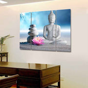 Buddha Stones Sitting Meditation Buddha Lotus Blessing Compassion Balance Cairn Zen Rocks Wall Art Wall Art BS 3
