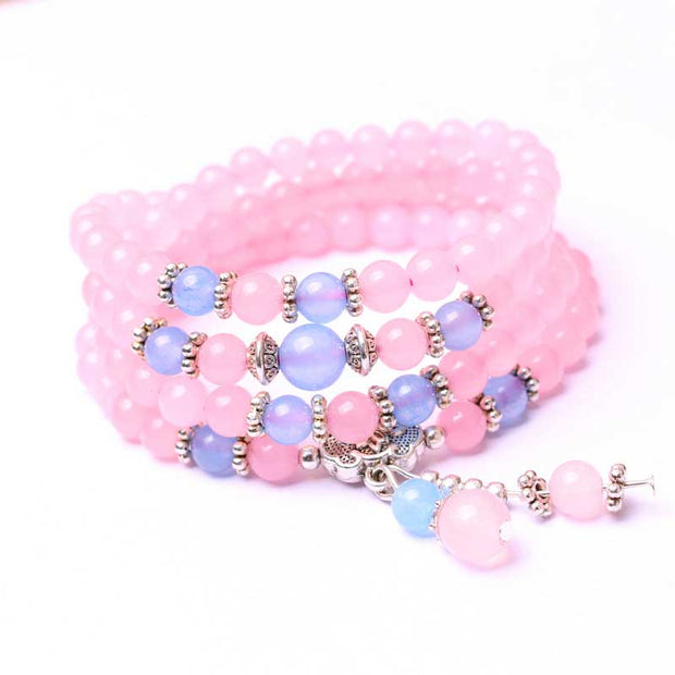Buddha Stones Natural Pink Crystal Bead Emotional Balance Bracelet Bracelet Necklaces & Pendants BS main