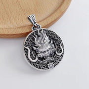 Buddha Stones 999 Sterling Silver Year Of The Dragon Handcrafted Dragon Head Relief Carved Protection Necklace Pendant Necklaces & Pendants BS 16