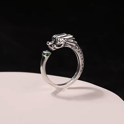Buddha Stones Vintage Dragon Design Success Strength Adjustable Ring Ring BS Dragon(Protection♥Success)
