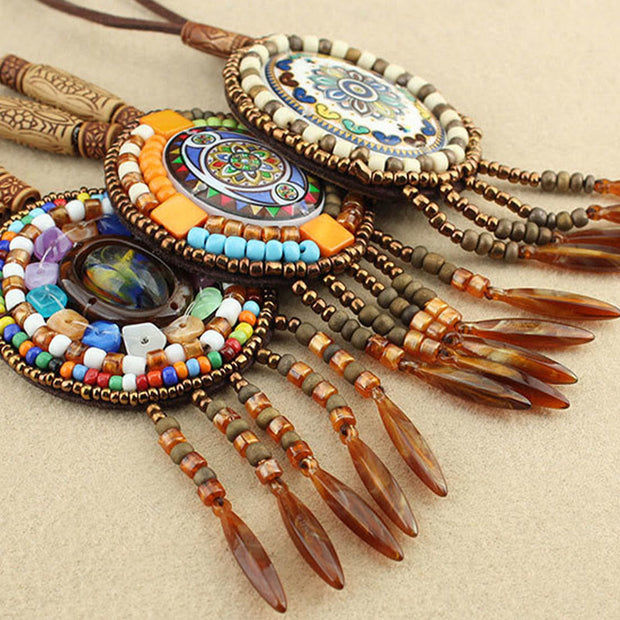Buddha Stones Mandala Pattern Beads Creativity Necklace Pendant Necklaces & Pendants BS 11