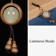 Buddha Stones Red Sandalwood Ebony Wood Green Sandalwood Luminous Lucky Bead Gourd Peace Key Chain