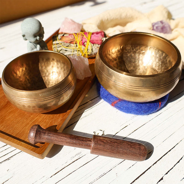 Tibetan Meditation Sound Bowl Handcrafted for Healing and Mindfulness Singing Bowl Set Singing Bowl buddhastoneshop 4
