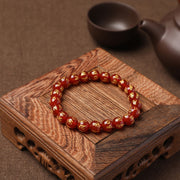 Buddha Stones Tibet White Crystal Black Onyx Om Mani Padme Hum Meditation Bracelet Bracelet BS 24