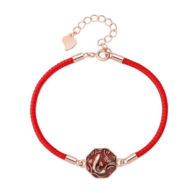 Buddha Stones 925 Sterling Silver Luck Koi Fish Color Change Wealth Handcrafted Braided Bracelet